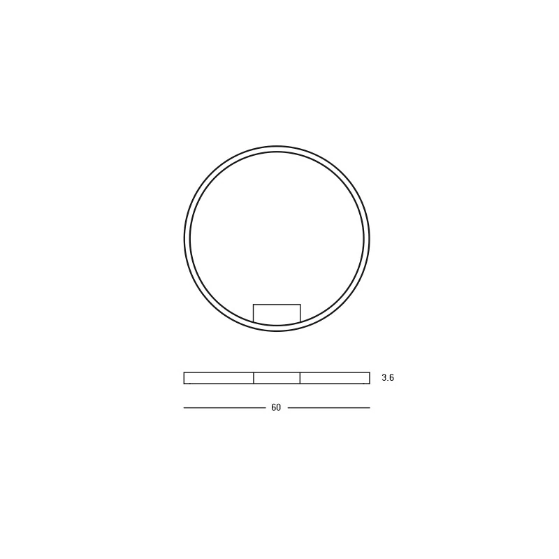 Round Black Matt Dimmable LED Ceiling Light