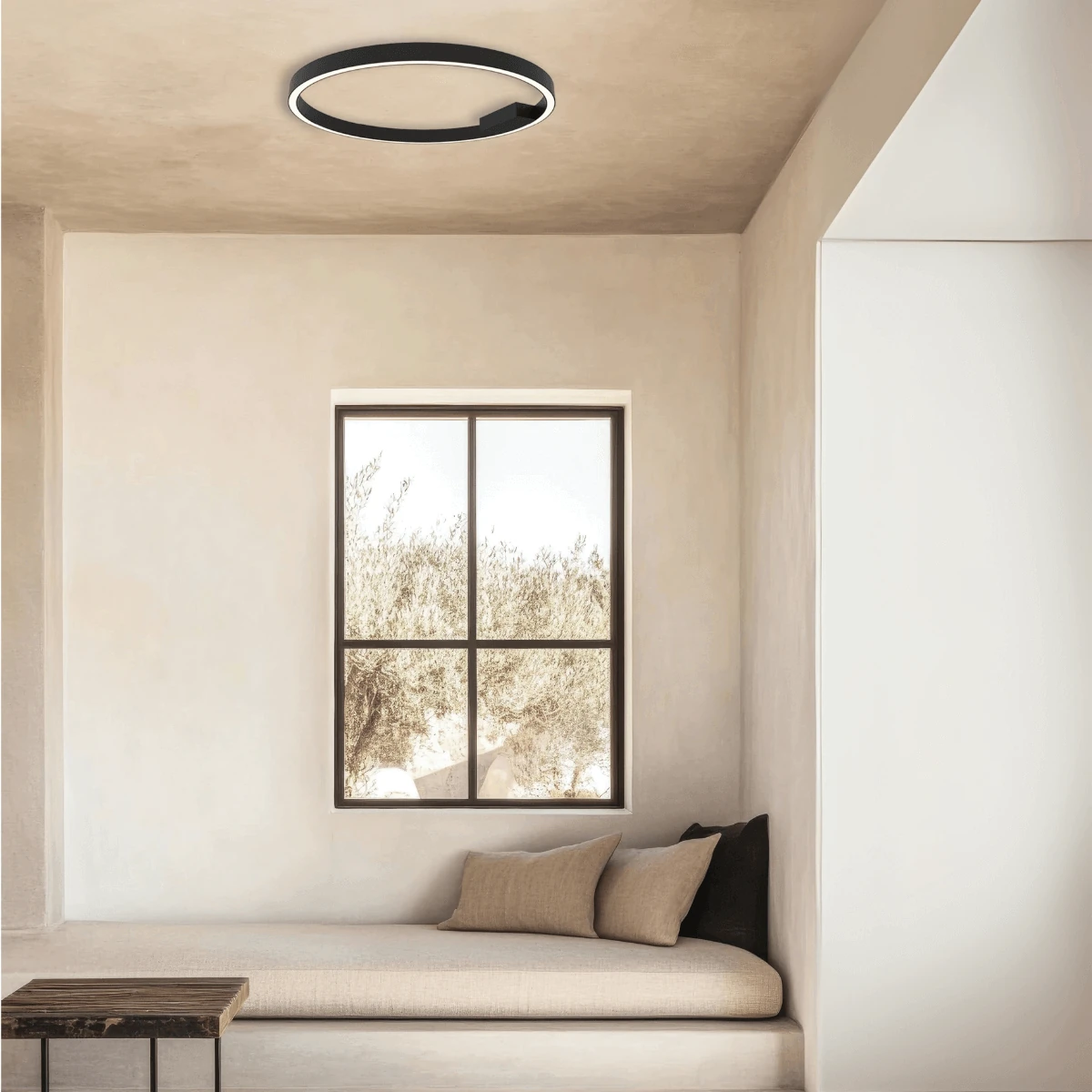 Round Black Matt Dimmable LED Ceiling Light