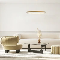 Gold Matt LED Ring Pendant Light - Image 1