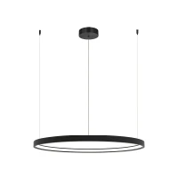 Juodas matinis 60cm LED pakabinamas žiedinis šviestuvas - Nuotrauka 2