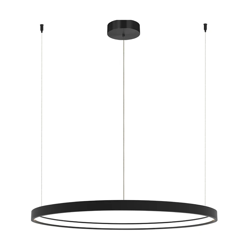 Black Matt LED Ring Pendant Light