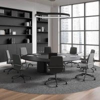Black Matt LED Ring Pendant Light - Image 1