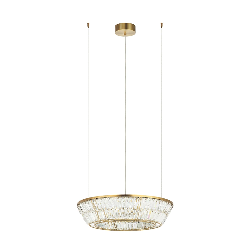 Krištolinis LED Pakabinamas Šviestuvas, Antikvarinis Žalvaris, Ø60cm