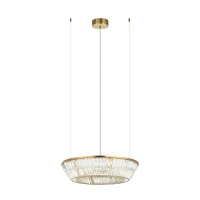 Krištolinis LED Pakabinamas Šviestuvas, Antikvarinis Žalvaris, Ø60cm - Nuotrauka 1