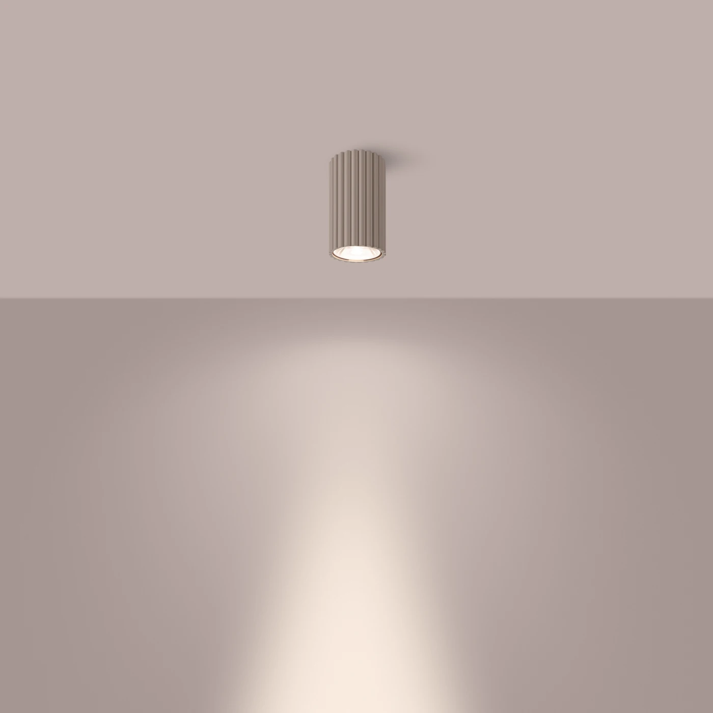 Lubinis LED šviestuvas 8W – cilindrinis, pilkai ruda, DALI/Mygtukinis reguliavimas