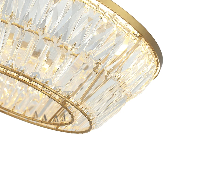 Krištolinis LED Lubinis Šviestuvas Antikvarinio Žalvario, 38W 3000K