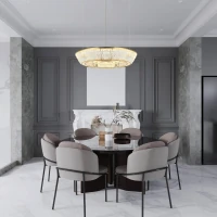 Crystal & Antique Brass Dimmable LED Pendant Light - Image 3