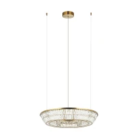 Crystal & Antique Brass Dimmable LED Pendant Light - Image 2