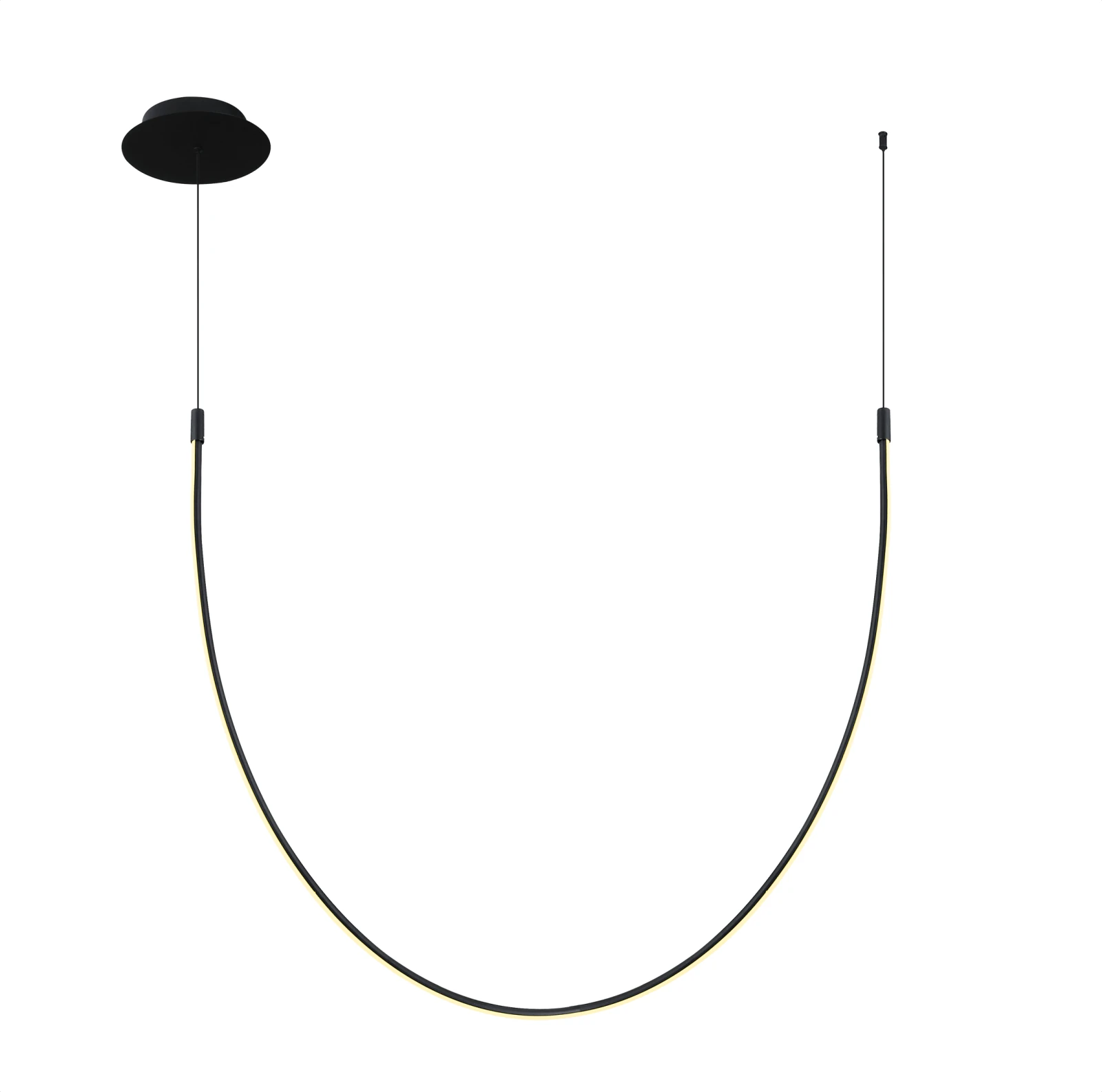 Curved LED Pendant Light 18W 3000K Black Matt