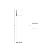 Outdoor Bollard Light 50cm 13W 3000K IP65 Graphite - Image 4