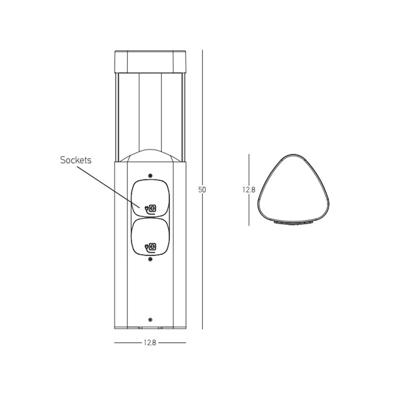 Graphite Outdoor LED Bollard Light 7W 3000K IP54