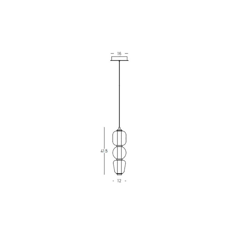 Black Matt LED Pendant Light with Smoked Glass Shades