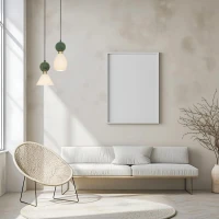 Green Marble & Brass Pendant Light, Pleated Shade - Image 3