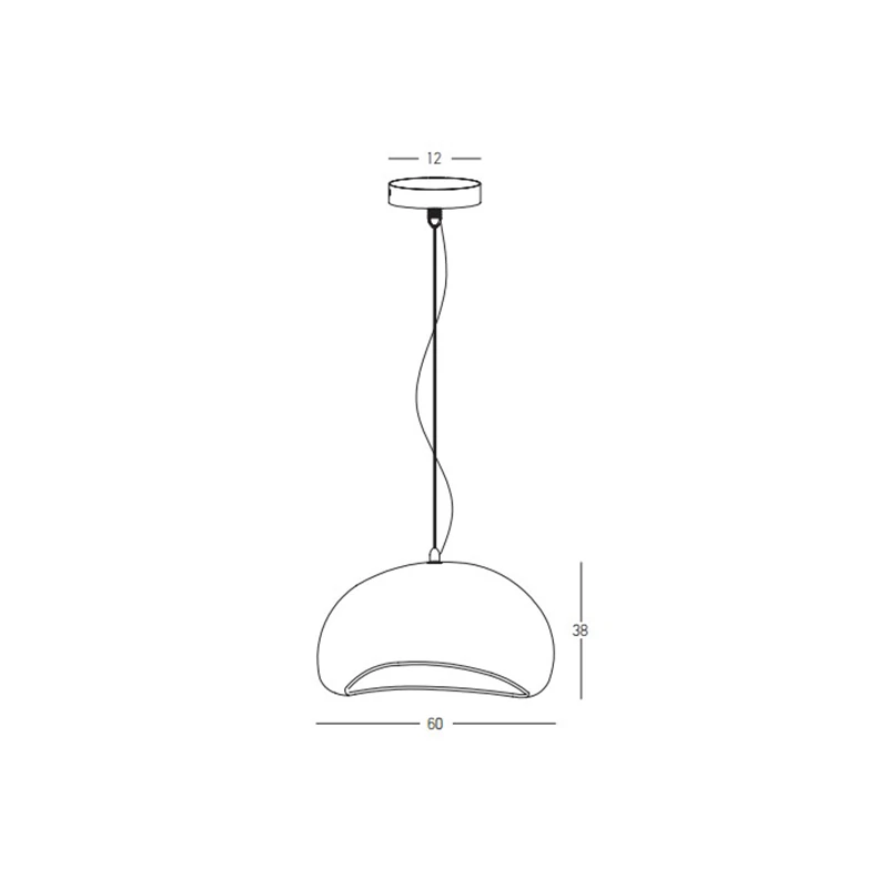 Baltas Tekstūruoto Stiklo Pluošto Pakabinamas Šviestuvas, 60cm