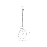 White Textured Teardrop Pendant Light, E27, 60cm - Image 4