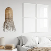 Natural Rattan Pendant Lamp with Gold Matt Base - Image 3