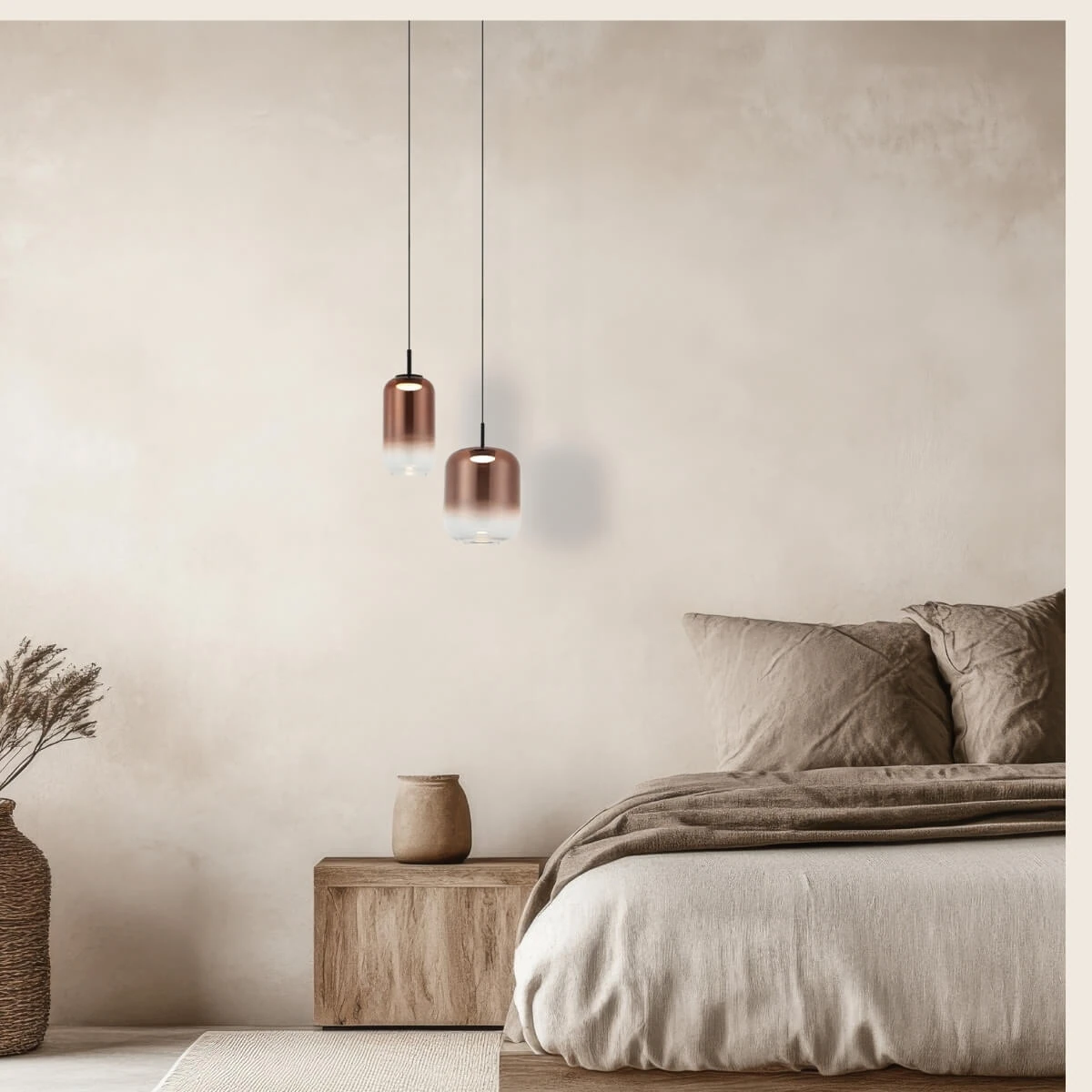 LED Pakabinamas Šviestuvas, Vario Ombre Stiklas, Matinė Juoda, 36 cm