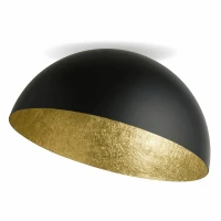 Black Matt & Gold Leaf Ceiling Lamp, E27 max 40W, Ø70 H40 cm - Image 1