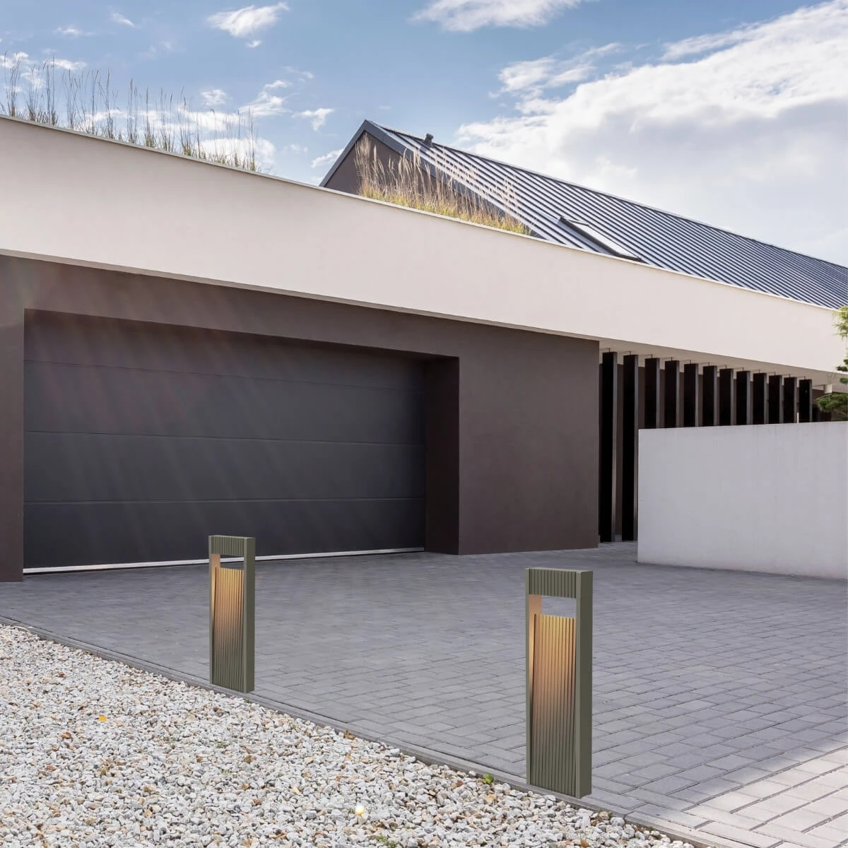 Outdoor LED Bollard Light, Graphite Grey