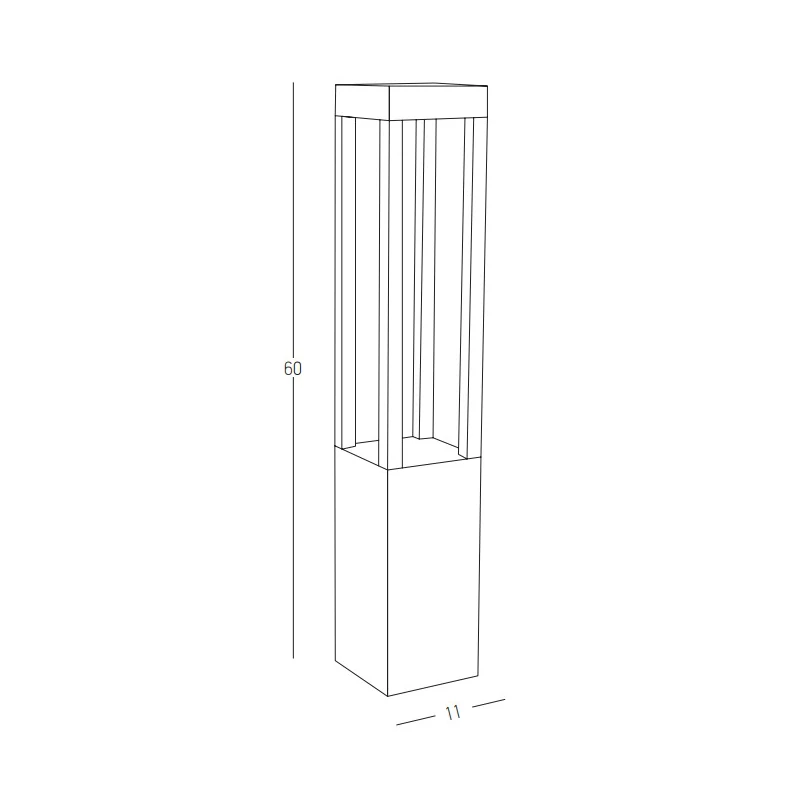Outdoor LED Bollard Light 60cm Graphite 7W