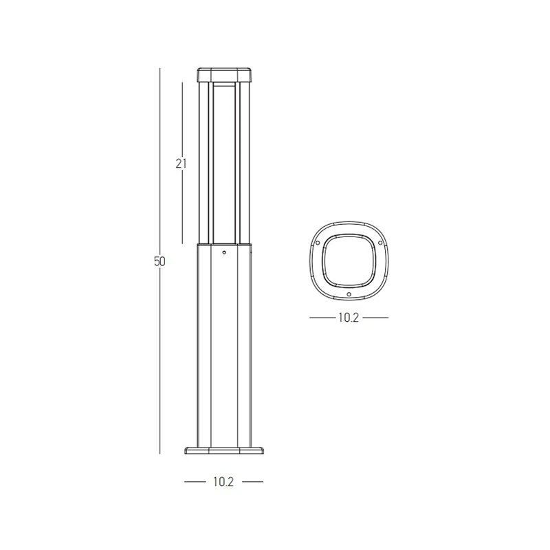 Lauko stulpinis šviestuvas 7W 3000K IP54 grafito spalvos