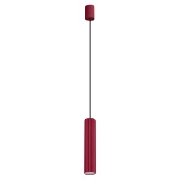 Pendant lamp 8W – round cylinder, burgundy, DALI/PUSH - Image 1