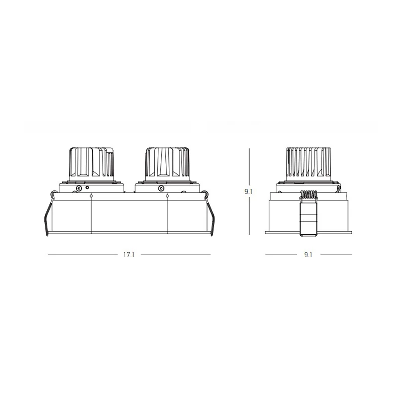 Recessed LED Downlight 2x10W 3000K Matt White