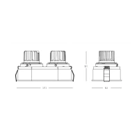 Recessed Double LED Spot 20W 3000K Matt Black - Image 3