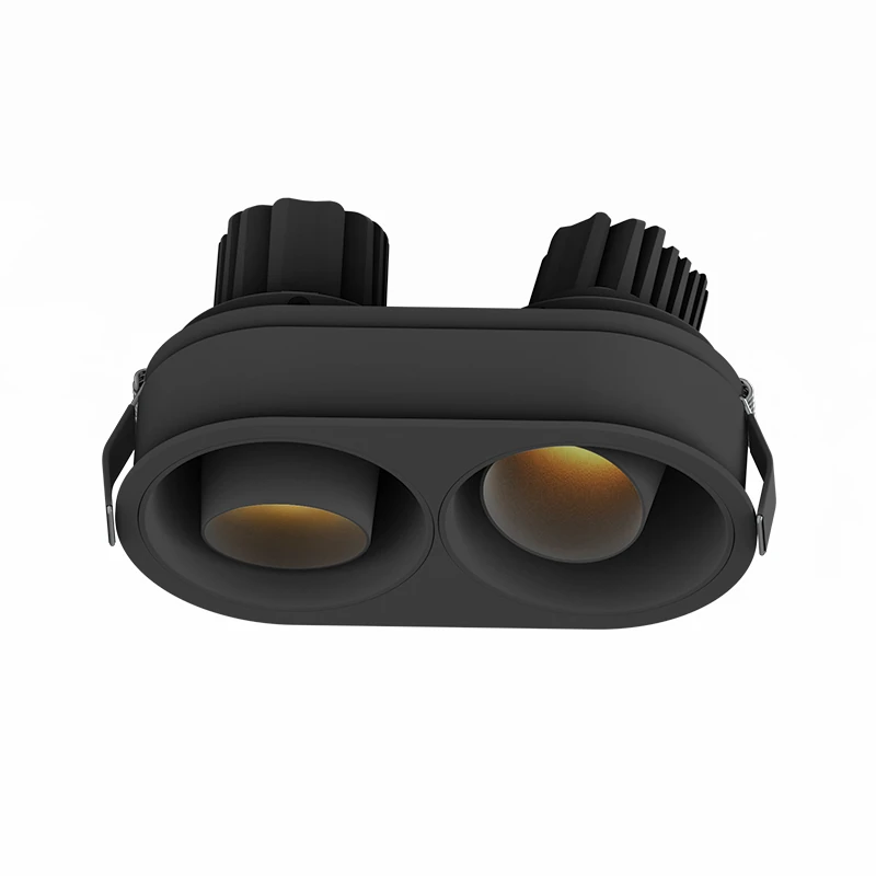 Recessed Double LED Spot 20W 3000K Matt Black