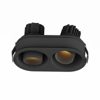 Recessed Double LED Spot 20W 3000K Matt Black - Image 1