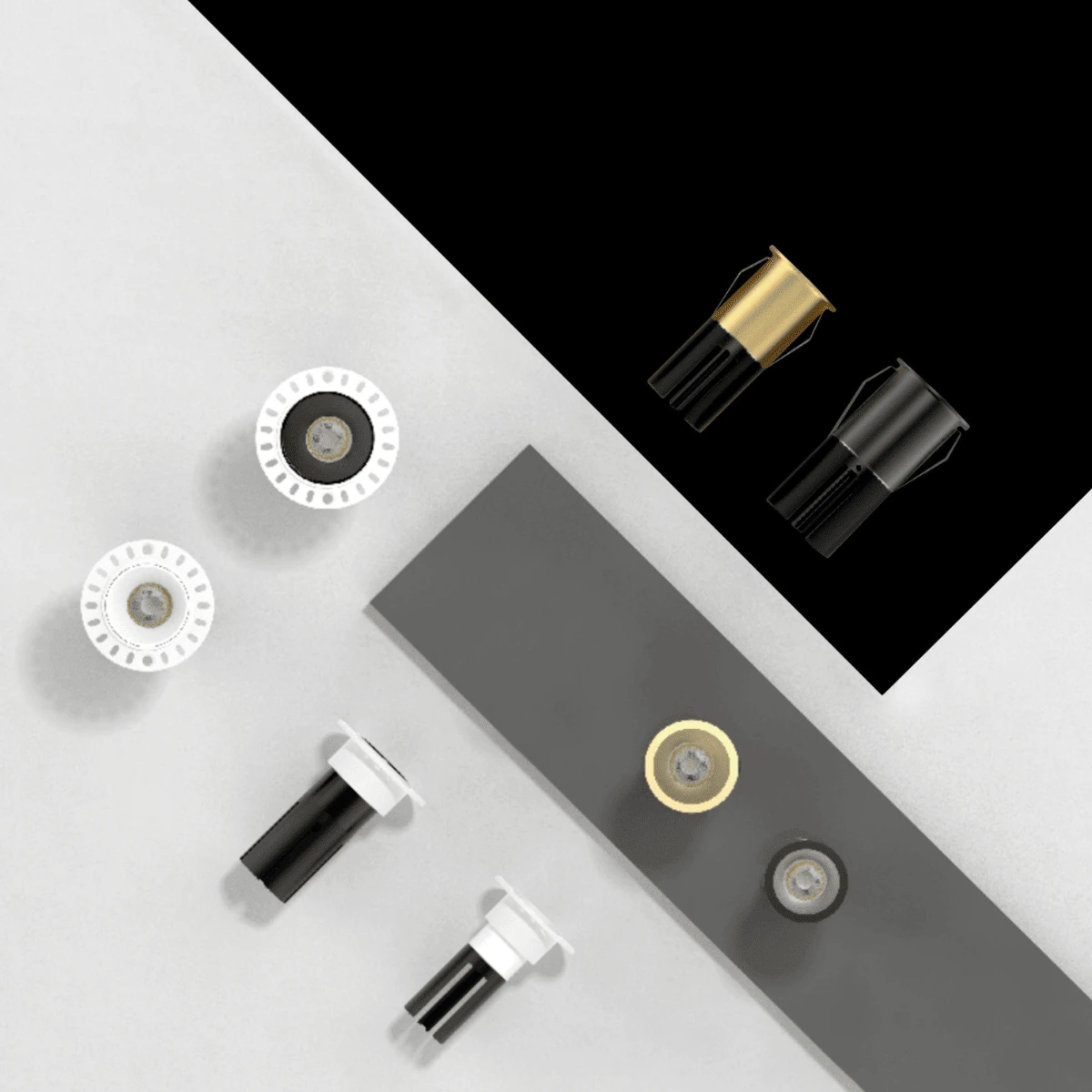 Recessed LED Spot Trimless, Nickel Black Ring