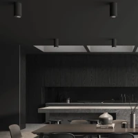 Matt Black Cylindrical LED Ceiling Light, 10W 3000K - Image 1
