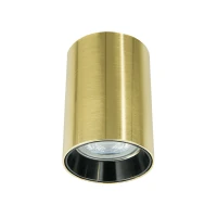 Brushed Gold Cylinder Surface Ceiling Light with Black Ring, GU10 Max 40W - Image 2