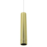 Brushed Gold Pendant Light with Black Ring - Image 1