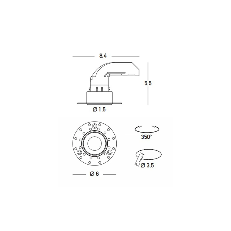 Adjustable Trimless Recessed LED Spot 5W 2700K White Matt