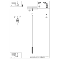 Pendant lamp 8W – cylindrical, red ochre, DALI/PUSH DIMM - Image 3