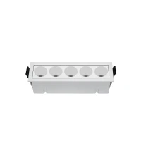 Recessed 5-Light LED Spot, 12W 3000K Matt White - Image 1