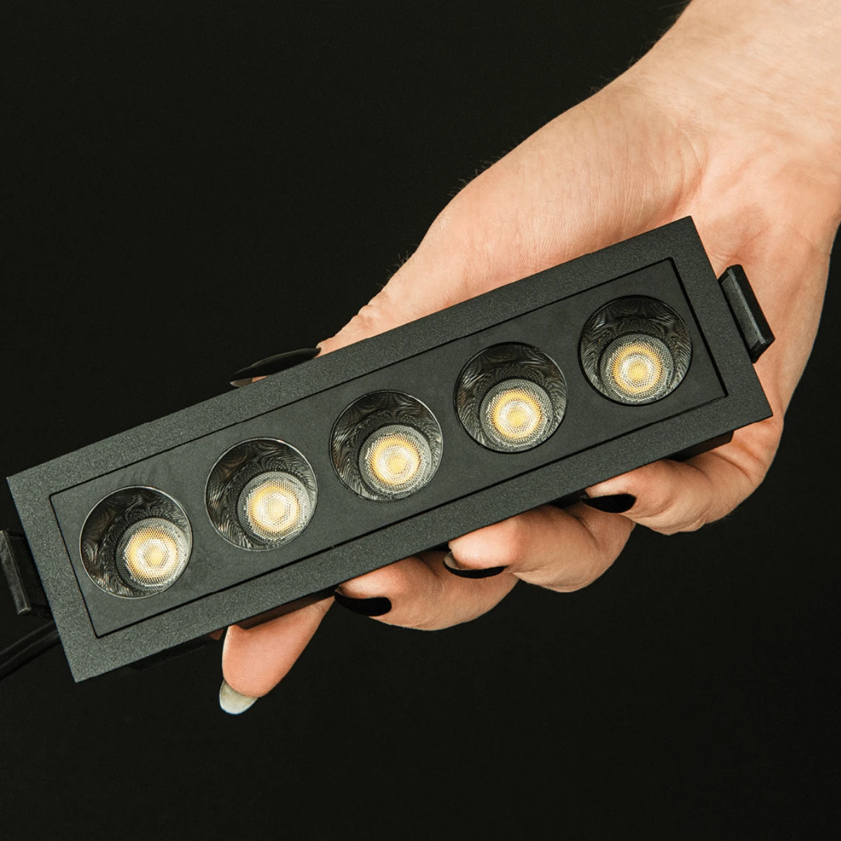 Recessed 5-Spot LED Downlight, 12W 3000K Matt Black