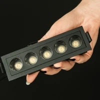 Recessed 5-Spot LED Downlight, 12W 3000K Matt Black - Image 3