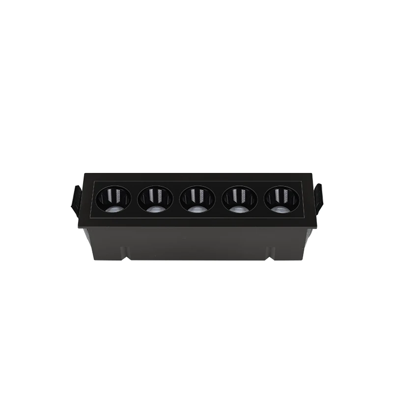 Recessed 5-Spot LED Downlight, 12W 3000K Matt Black