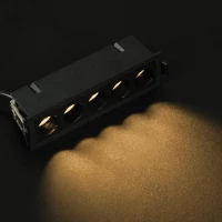 Recessed 5-Spot LED Downlight, 12W 3000K Matt Black - Image 1