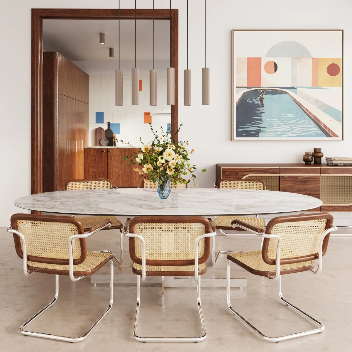 Pendant lamp 8W – round, taupe, DALI/PUSH DIMM
