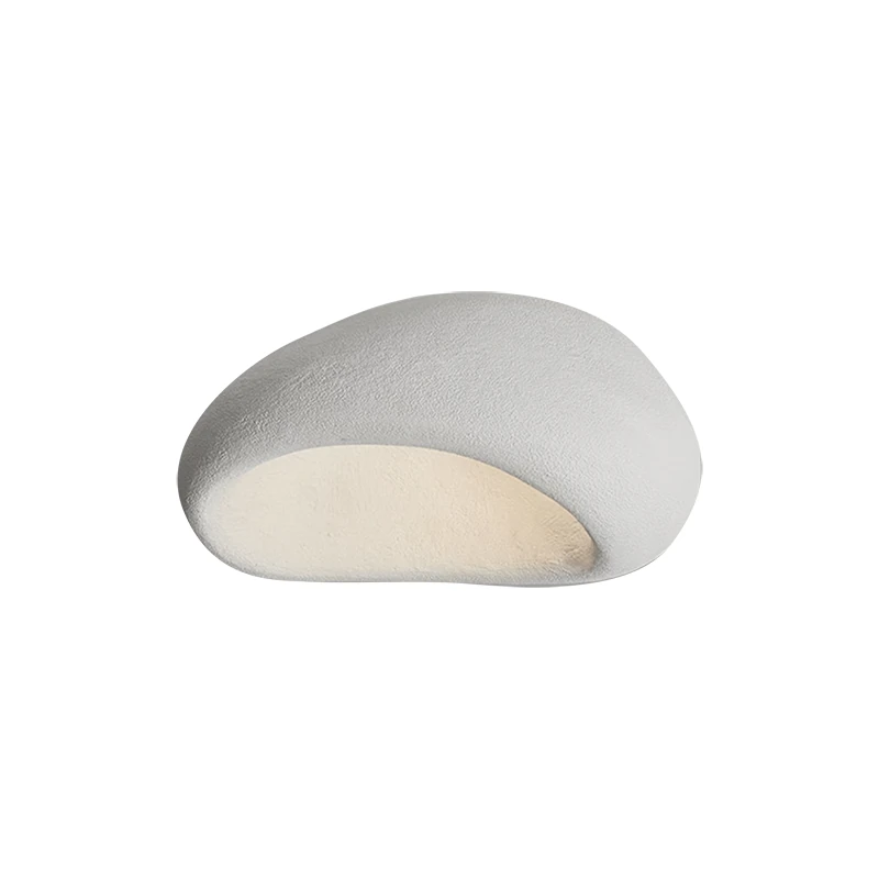 Organiškos formos pluošto lubinis šviestuvas, natūraliai baltas, 60cm