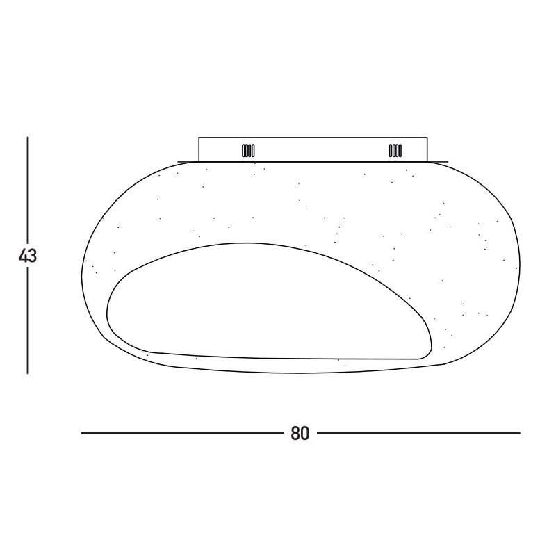 Organic Ceiling Light, Natural Fiberglass Finish, 87x65 cm