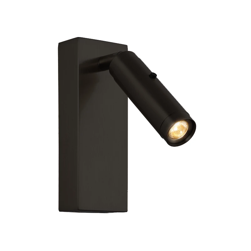 Adjustable Matt Black LED Wall Light 3W 3000K