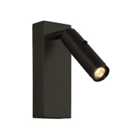Adjustable Matt Black LED Wall Light 3W 3000K - Image 1
