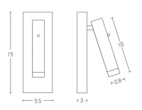 Adjustable Matt Black LED Wall Light 3W 3000K - Image 2