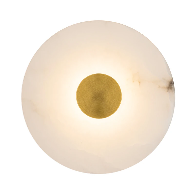 LED sieninis šviestuvas 5W 3000K vario ir natūralaus alabastro, Ø25 cm