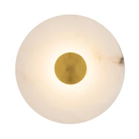 LED sieninis šviestuvas 5W 3000K vario ir natūralaus alabastro, Ø25 cm - Nuotrauka 1