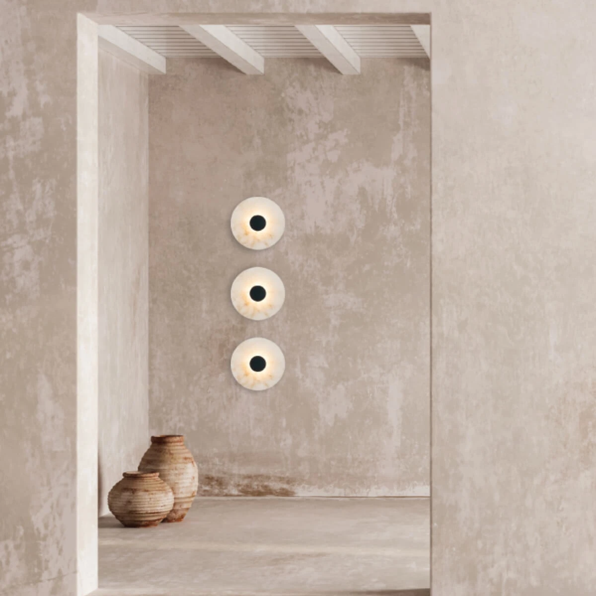 Alabaster LED Wall Light, 5W 3000K, Black Matt